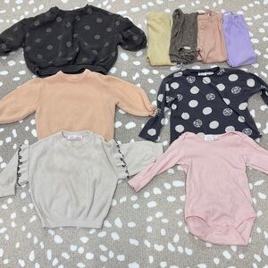 Zara kids lot of 9 sweater baby toddler girl ribbed knit leggings crewneck tee